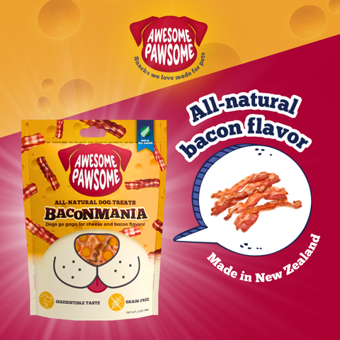 Awesome Pawsome All Natural Dog Treats Baconmania Recipe 85g