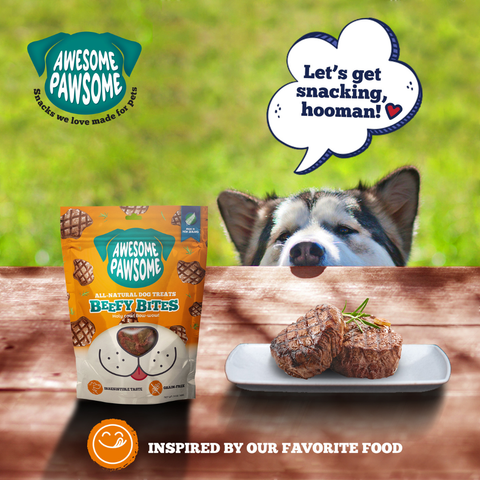 Awesome Pawsome All Natural Dog Treats Beefy Bites Recipe 85g