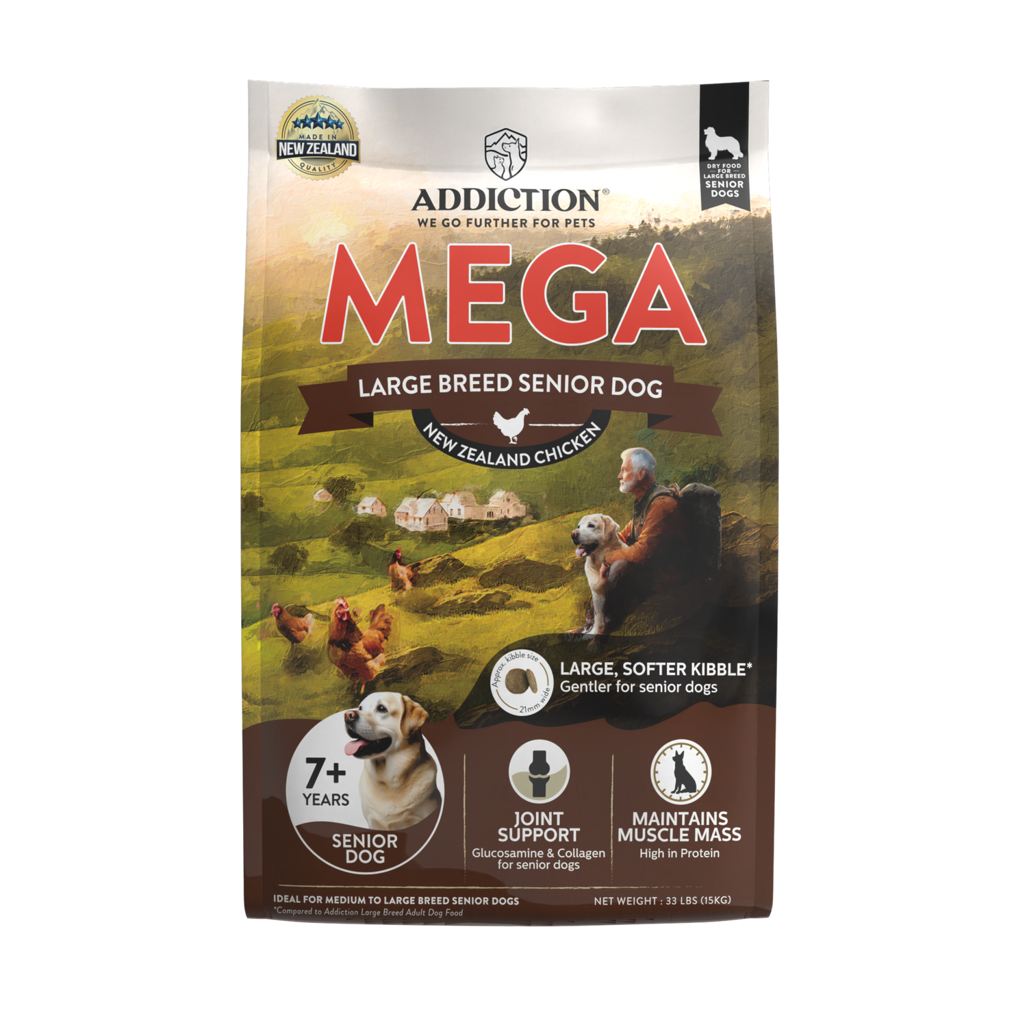 Addiction Mega Chicken – Large Breed Senior 15 kg