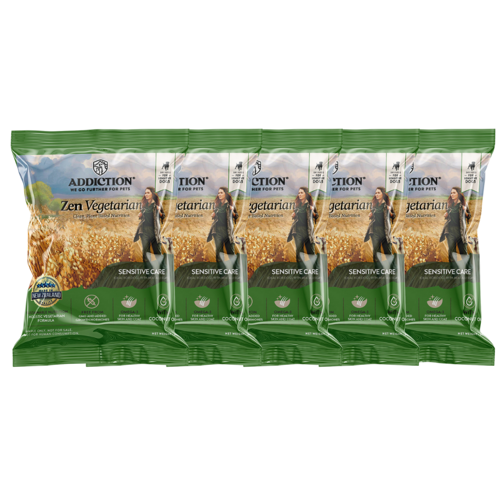Zen Vegetarian Dry Dog Food - Trial Pack Bundle of 5 (60gx5)