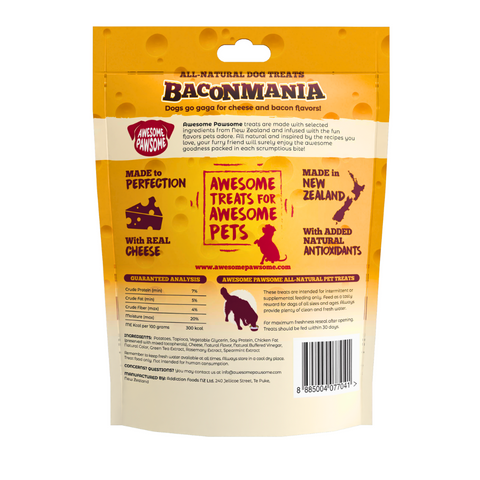 Awesome Pawsome All Natural Dog Treats Baconmania Recipe 85g