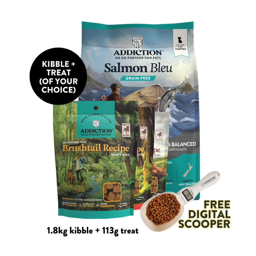 Salmon Bleu Puppy Dry & Treat Starter Bundle - 1.8kg Dry & 113g Treat