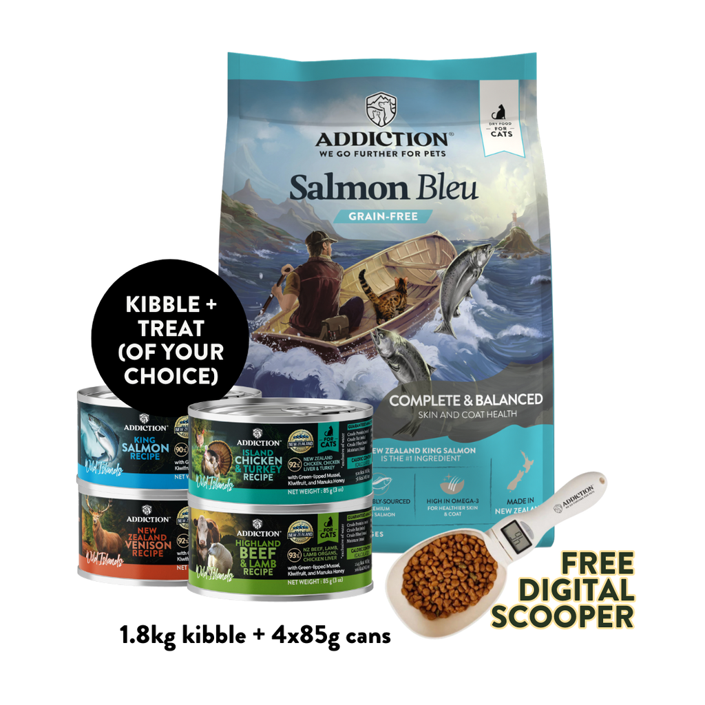 Salmon Bleu Puppy Dry & Wet Cat Food Bundle - 1.8kg Dry & 4x85g Wet