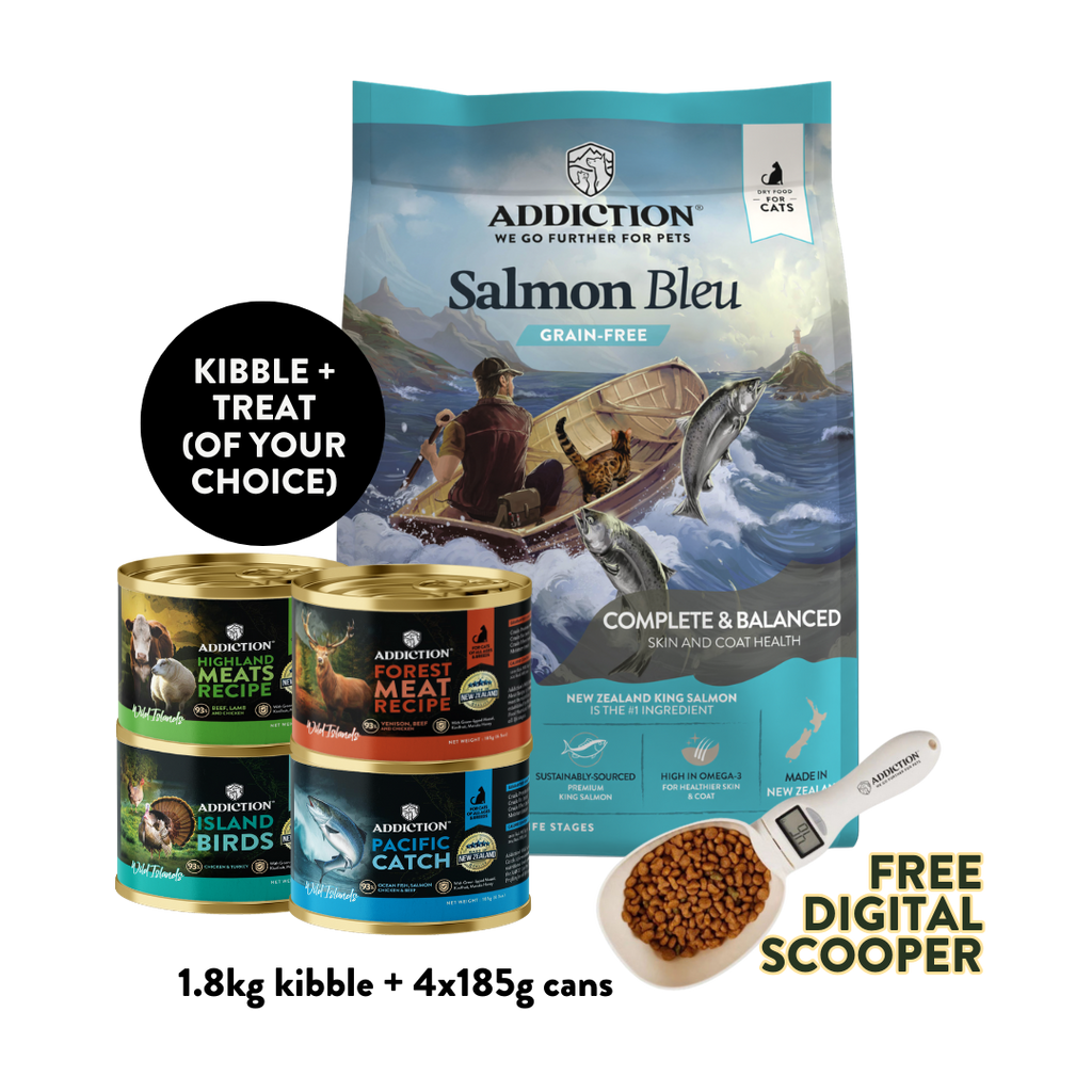 Salmon Bleu Puppy Dry & Wet Cat Food Bundle - 1.8kg Dry & 4x185g Wet