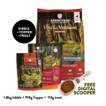 Viva La Venison Dry & Treats Starter Bundle - 1.8kg Dry, 910g Topper & 113g Treat