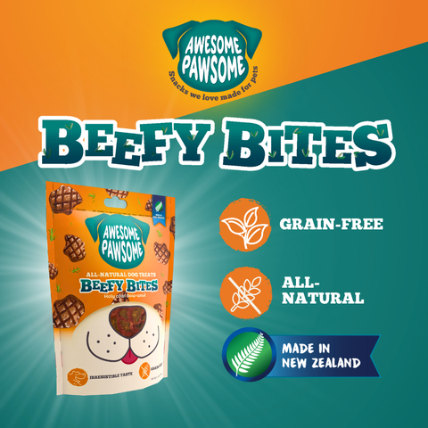 Awesome Pawsome All Natural Dog Treats Beefy Bites Recipe 85g