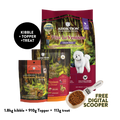 Venison Small Dog Dry & Treats Starter Bundle - 1.8kg Dry, 910g Topper & 113g Treat
