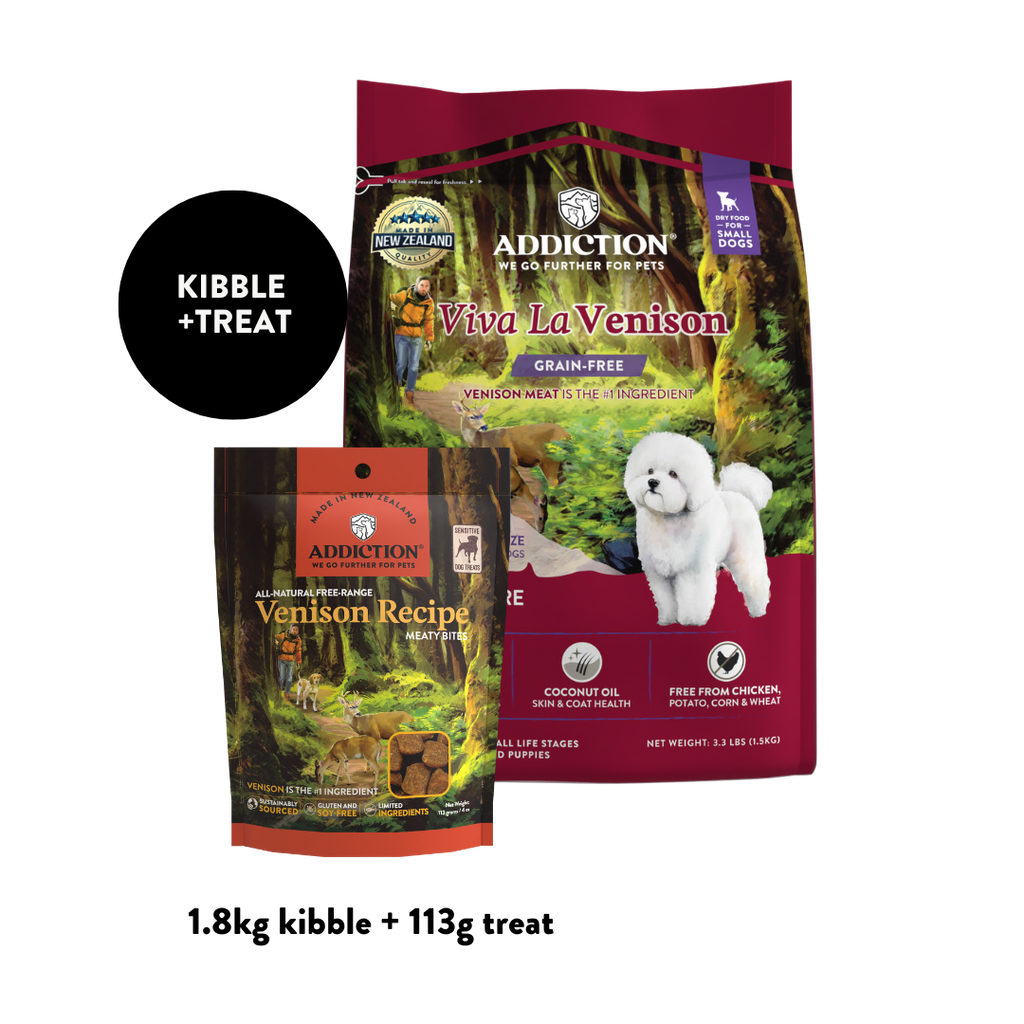Venison Small Dog Dry & Treat Bundle - 1.8kg Dry & 113g Treat