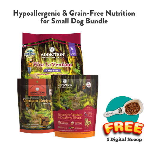 [Online Exclusive] Addiction Venison Small Dog Bundle – Hypoallergenic, Grain-Free & Nutrient-Rich