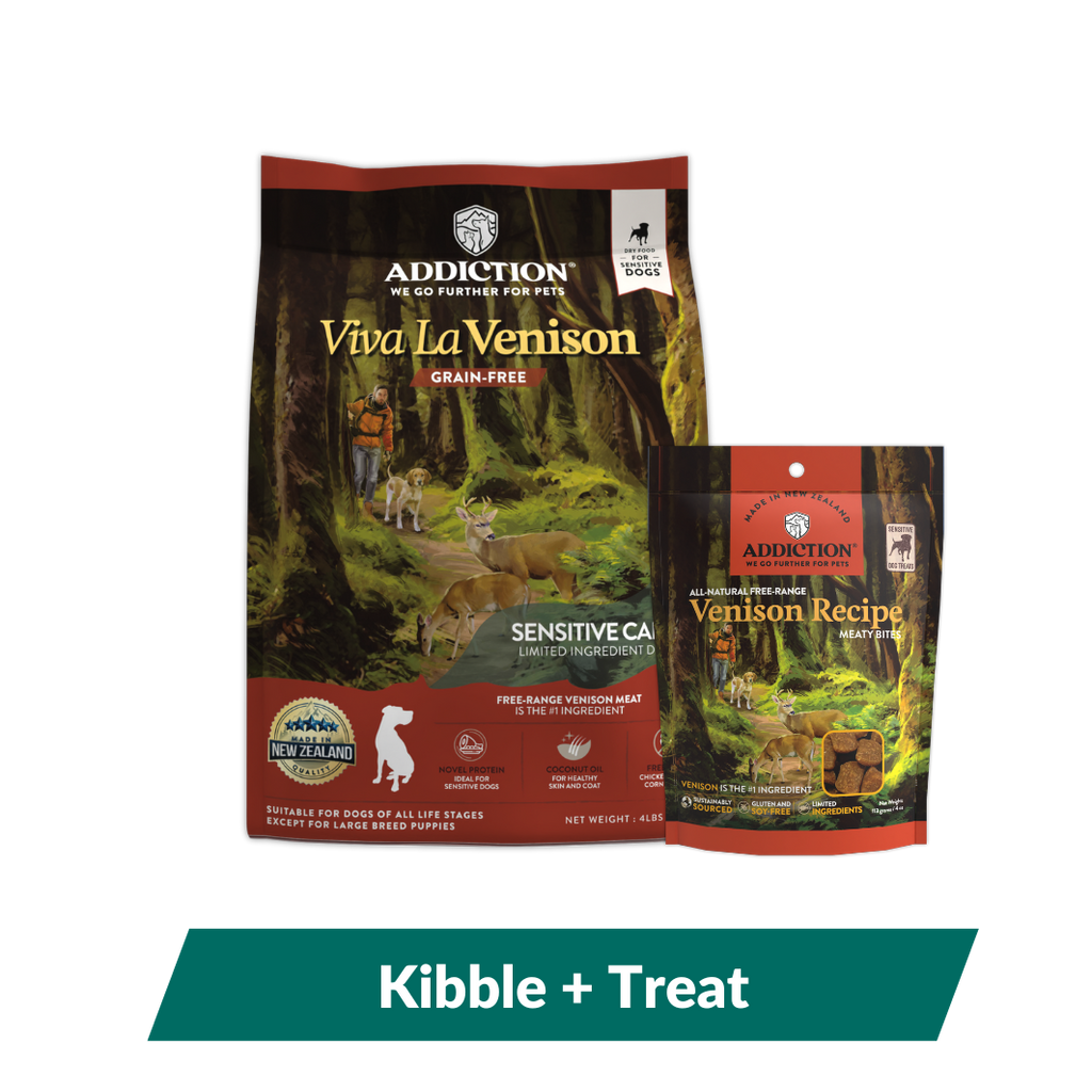 [Online Exclusive] Addiction Venison Dog Food 1.8kg & Venison Meaty Bites Dog Treats Bundle