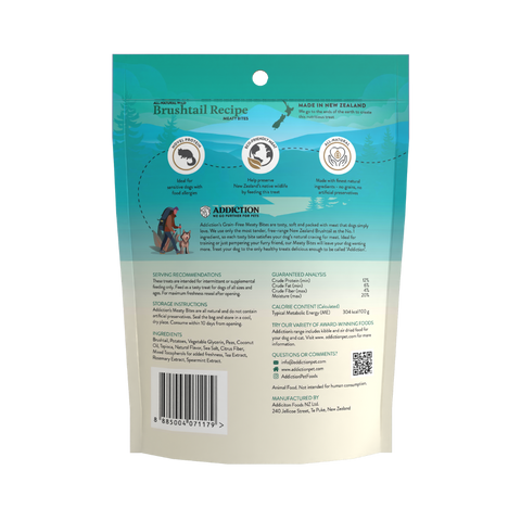 Brushtail Meaty Bites - Hypoallergenic Dog Treats 113g
