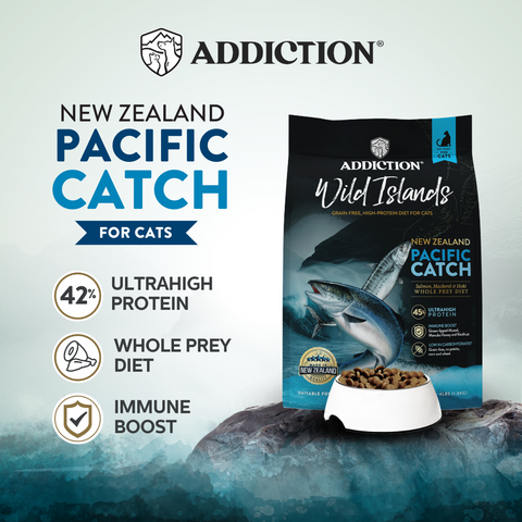 Addiction Wild Islands Pacific Catch NZ Salmon, Mackerel & Hoki Dry Cat Food 1.8kg, 4.5kg