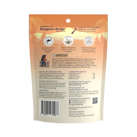 Kangaroo Meaty Bites - Hypoallergenic Dog Treats 113g