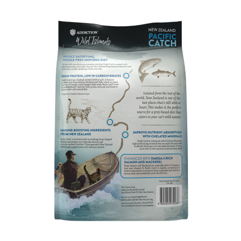 Addiction Wild Islands Pacific Catch NZ Salmon, Mackerel & Hoki Dry Cat Food 1.8kg, 4.5kg