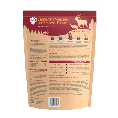 Homestyle Venison & Cranberry Air-Dried Dog Food 910g