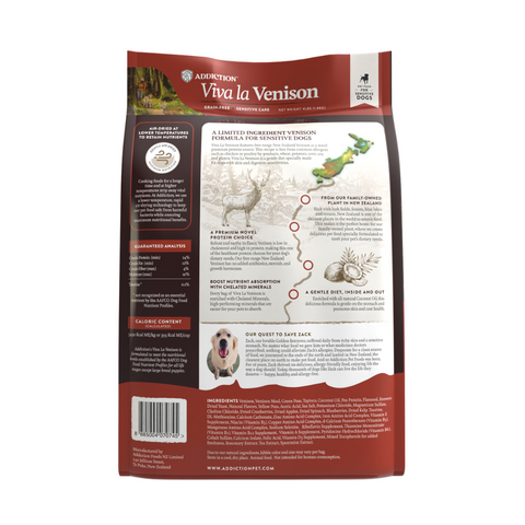 Addiction Viva La Venison Dry Dog Food 1.8kg, 9kg