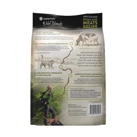 Addiction Wild Islands Highland Meats Grass-Fed Beef & Lamb Recipe Dry Cat Food 1.8kg, 4.5kg