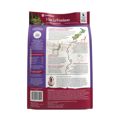 Viva La Venison Grain-free Venison Small Breed Dry Dog Food 1.5kg