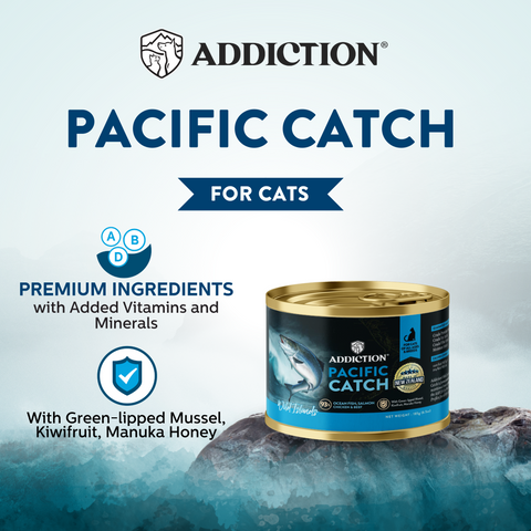 Addiction Wild Islands Pacific Catch Ocean Fish & Salmon High-Meat Canned Cat Food 185g