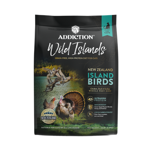 Wild Islands Bird NZ Duck, Turkey & Chicken Dry Cat Food 1.8kg, 4.5kg