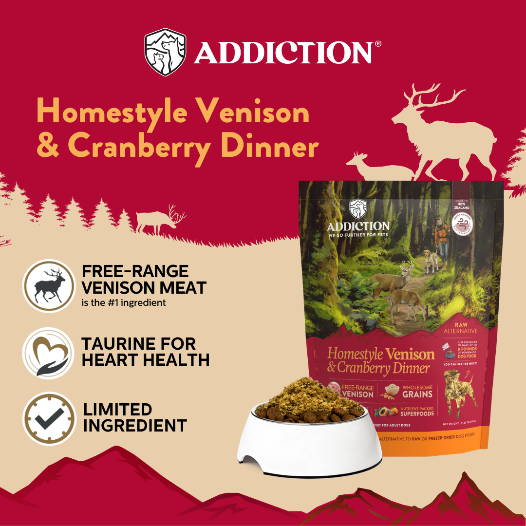 Homestyle Venison & Cranberry Air-Dried Dog Food 910g