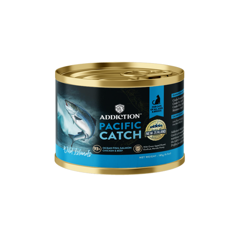 Addiction Wild Islands Pacific Catch Ocean Fish & Salmon High-Meat Canned Cat Food 185g