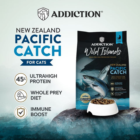 [Trial Pack] Wild Islands Pacific Catch Premium King Salmon, Mackerel & Hoki Dry Cat Food 60g 60g