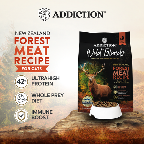 Addiction Wild Islands Forest Meat Premium Venison Recipe Dry Cat Food 1.8kg, 4.5kg