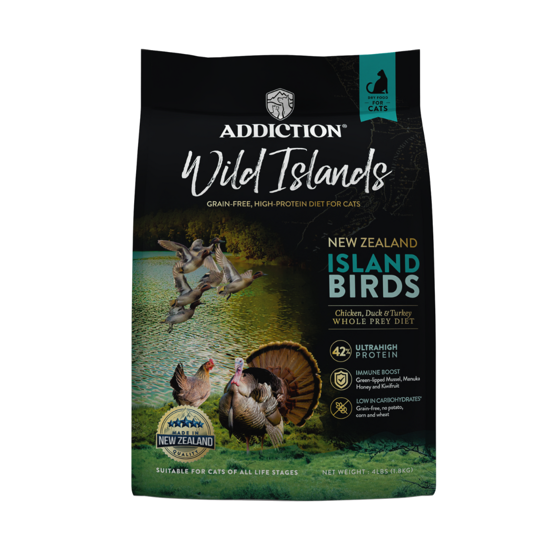 Wild Islands Bird NZ Duck, Turkey & Chicken Dry Cat Food 1.8kg, 4.5kg