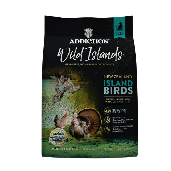 Wild Islands Bird NZ Duck, Turkey & Chicken Dry Cat Food 1.8kg, 4.5kg