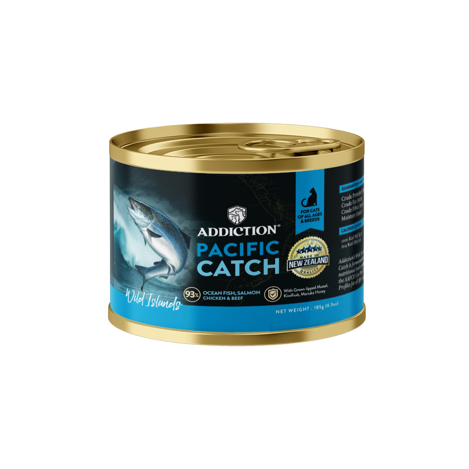 Wild Islands Pacific Catch NZ Fish & Salmon High-Meat Canned Cat Food 185g