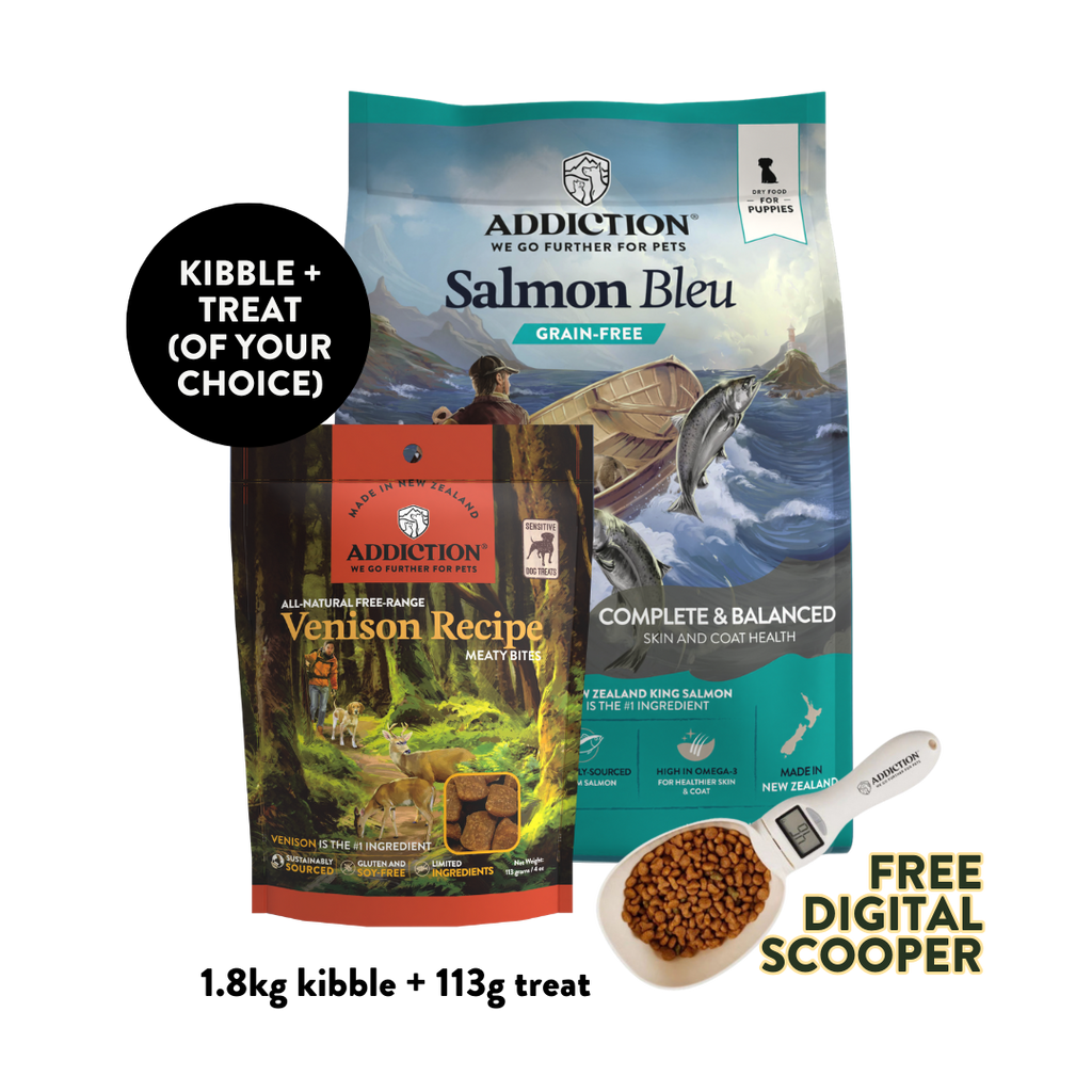 Salmon Bleu Puppy Dry & Treat Starter Bundle - 1.8kg Dry & 113g Treat