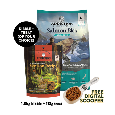 Salmon Bleu Puppy Dry & Treat Starter Bundle - 1.8kg Dry & 113g Treat