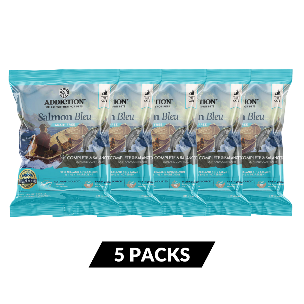 Salmon Bleu Dry Cat Food - Trial Pack Bundle of 5 (60gx5)