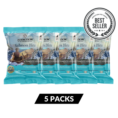 Salmon Bleu Dry Cat Food - Trial Pack Bundle of 5 (60gx5)