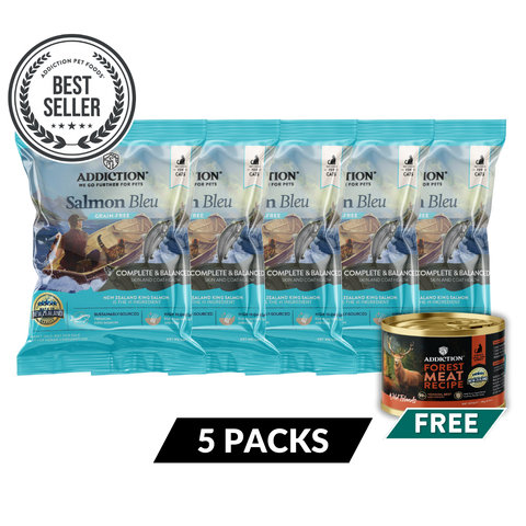 Salmon Bleu Dry Cat Food - Trial Pack Bundle of 5 (60gx5)