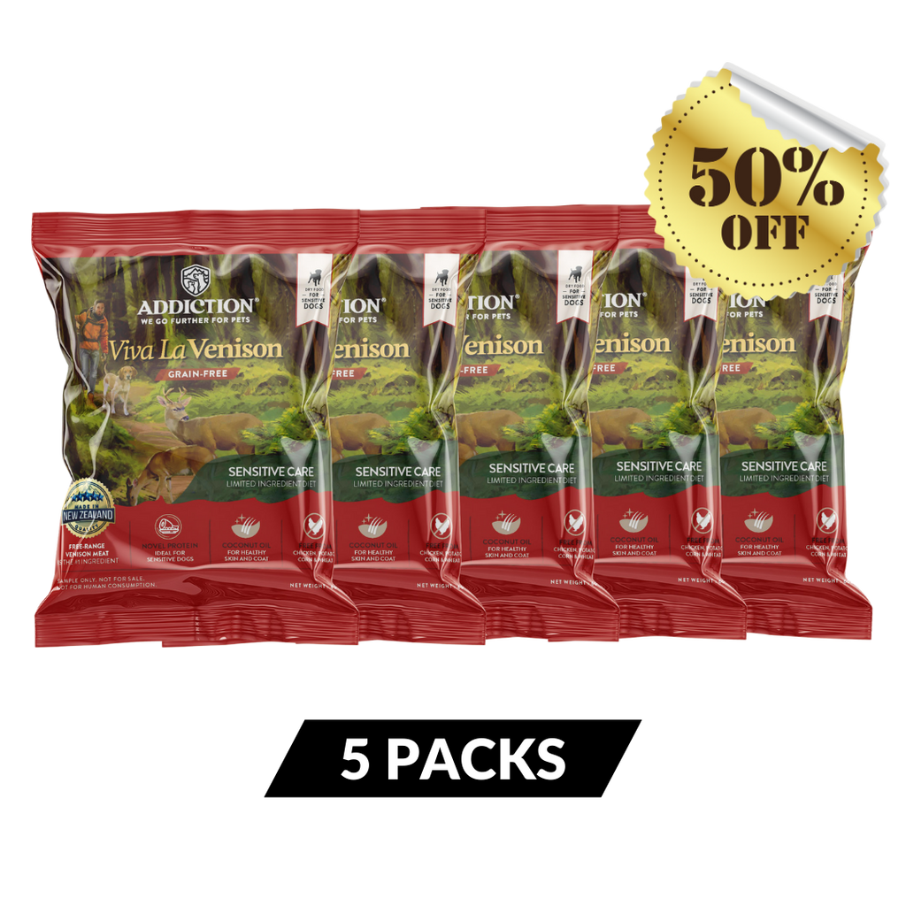 Viva La Venison Dry Dog Food - Trial Pack Bundle of 5 (60g x 5)