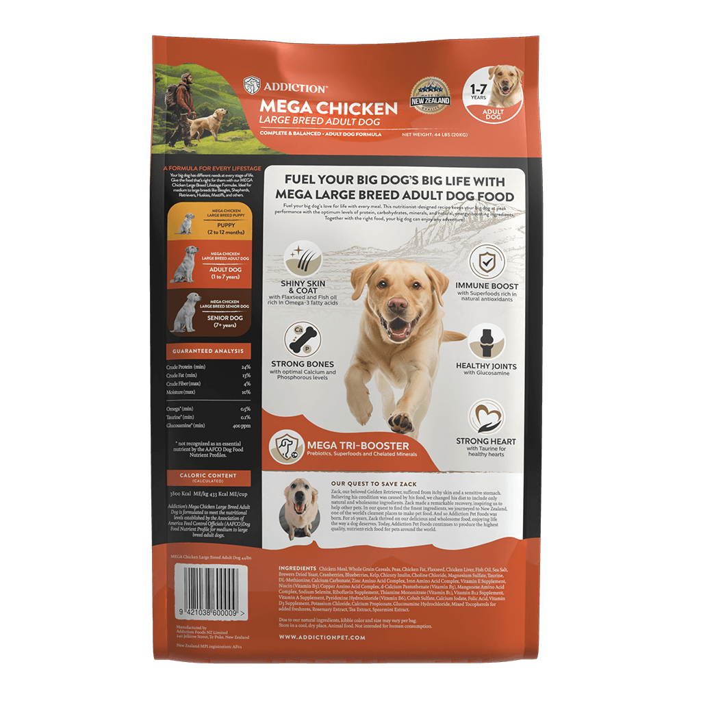 Addiction Mega Chicken – Large Breed Adult 20 kg - Addiction Singapore
