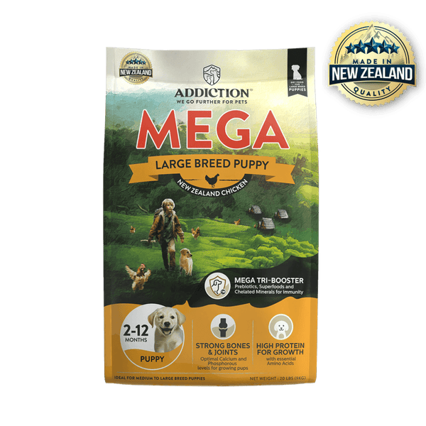 Mega Chicken Large Breed Puppy Dry Dog Food 9kg - Addiction Singapore
