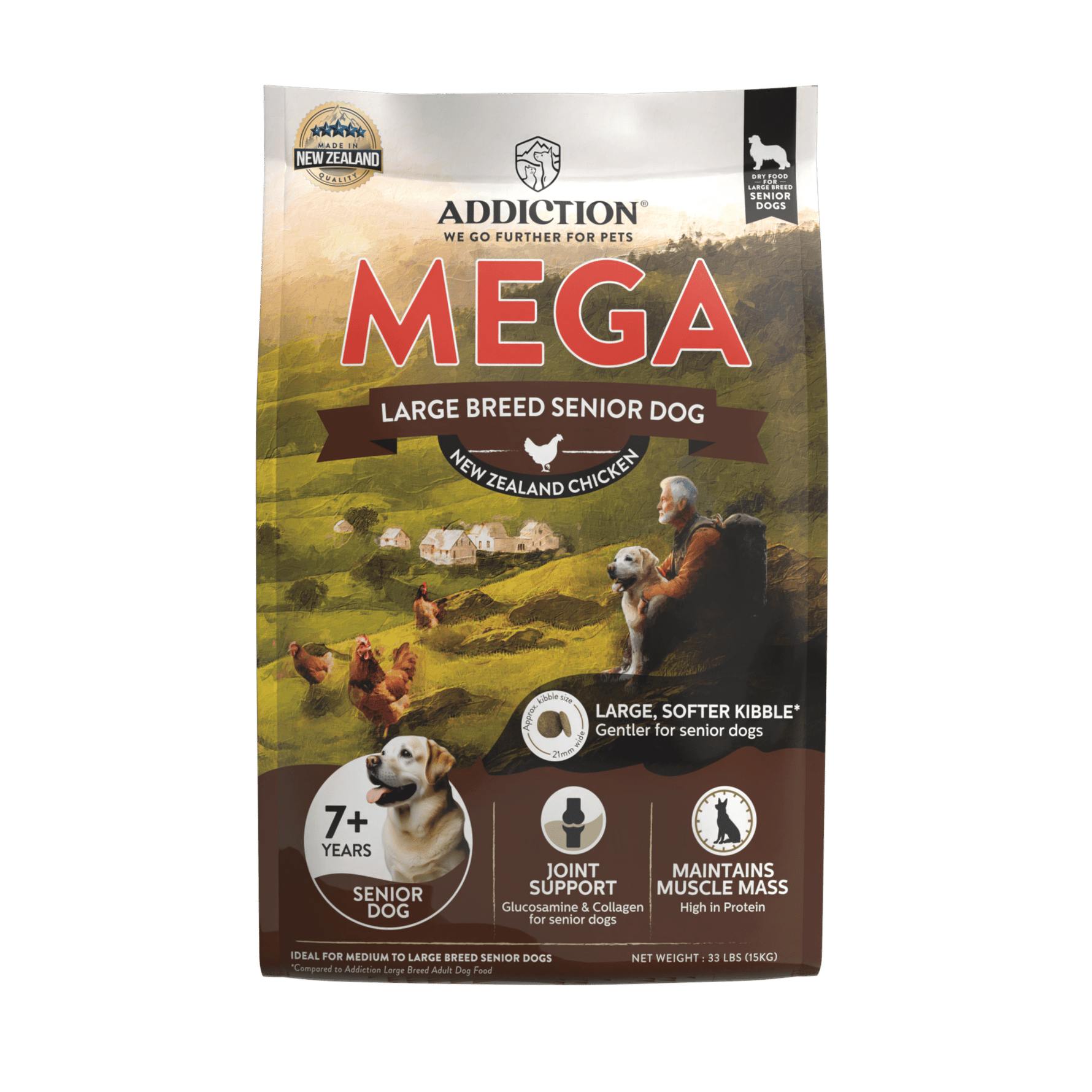 Addiction Mega Chicken – Large Breed Senior 15 kg - Addiction Singapore