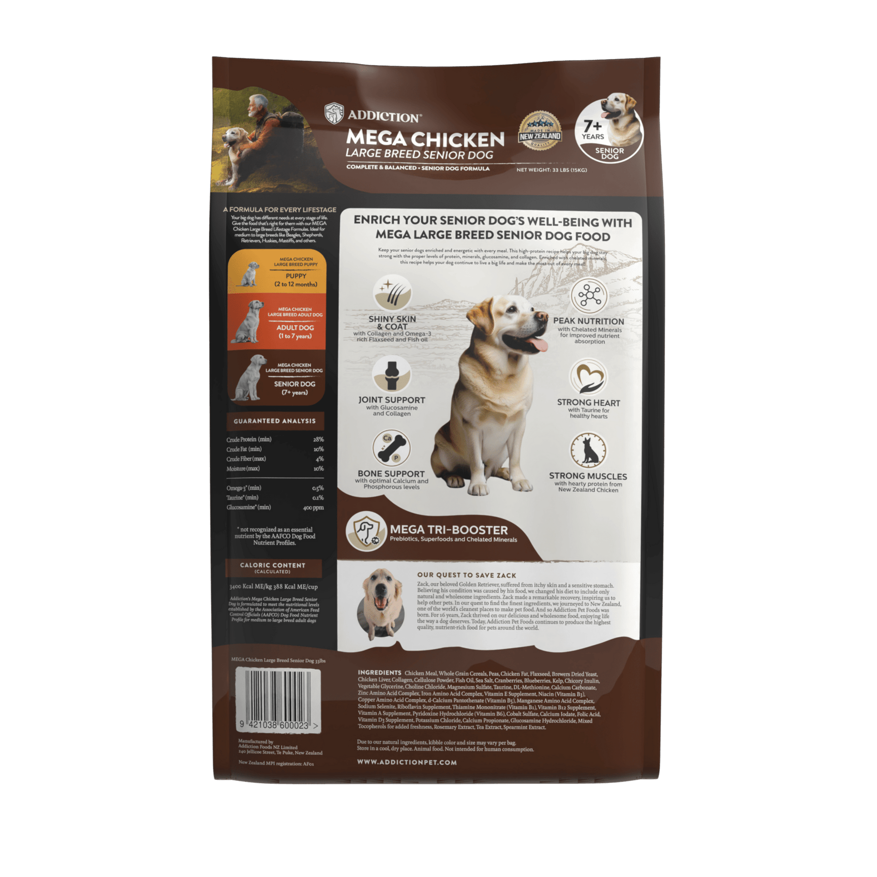 Addiction Mega Chicken – Large Breed Senior 15 kg - Addiction Singapore