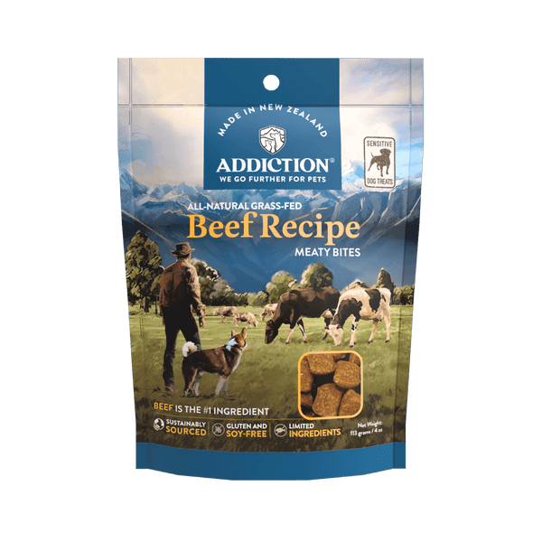 Beef Recipe Meaty Bites Hypoallergenic Dog Treats 113g - Addiction Singapore