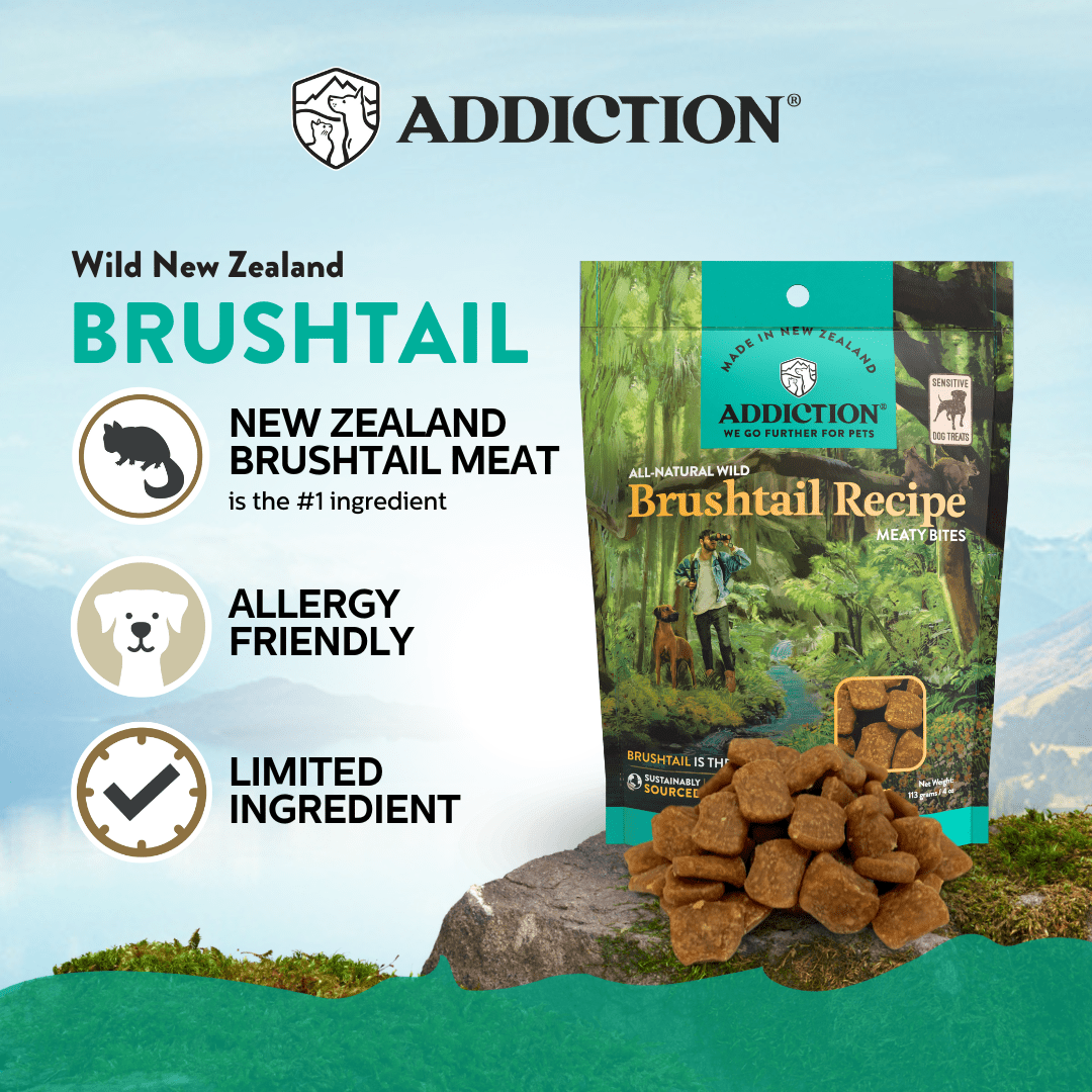 Brushtail Meaty Bites - Hypoallergenic Dog Treats 113g - Addiction Singapore