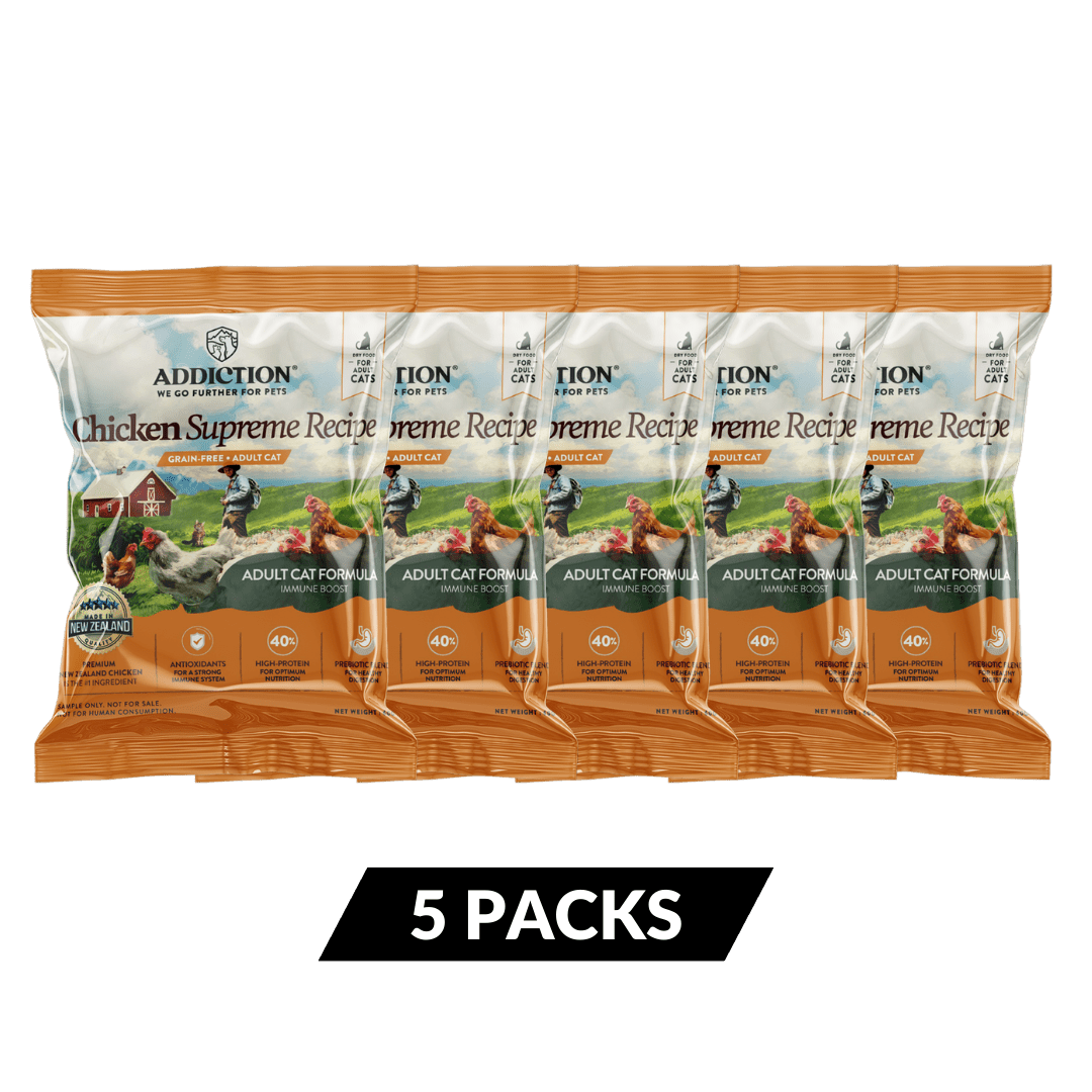 [Trial Pack Bundle] Chicken Supreme Adult Grain-Free Dry Cat Food 5 x 60g - Addiction Singapore