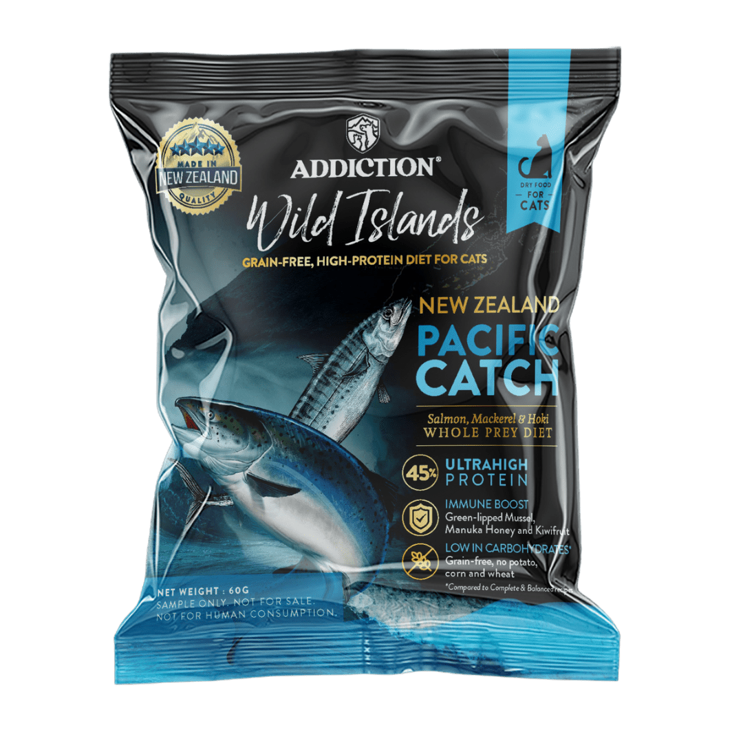 [Trial Pack] Wild Islands NZ Pacific Catch Salmon, Mackarel & Hoki Grain-Free Dry Cat Food 60g - Addiction Singapore