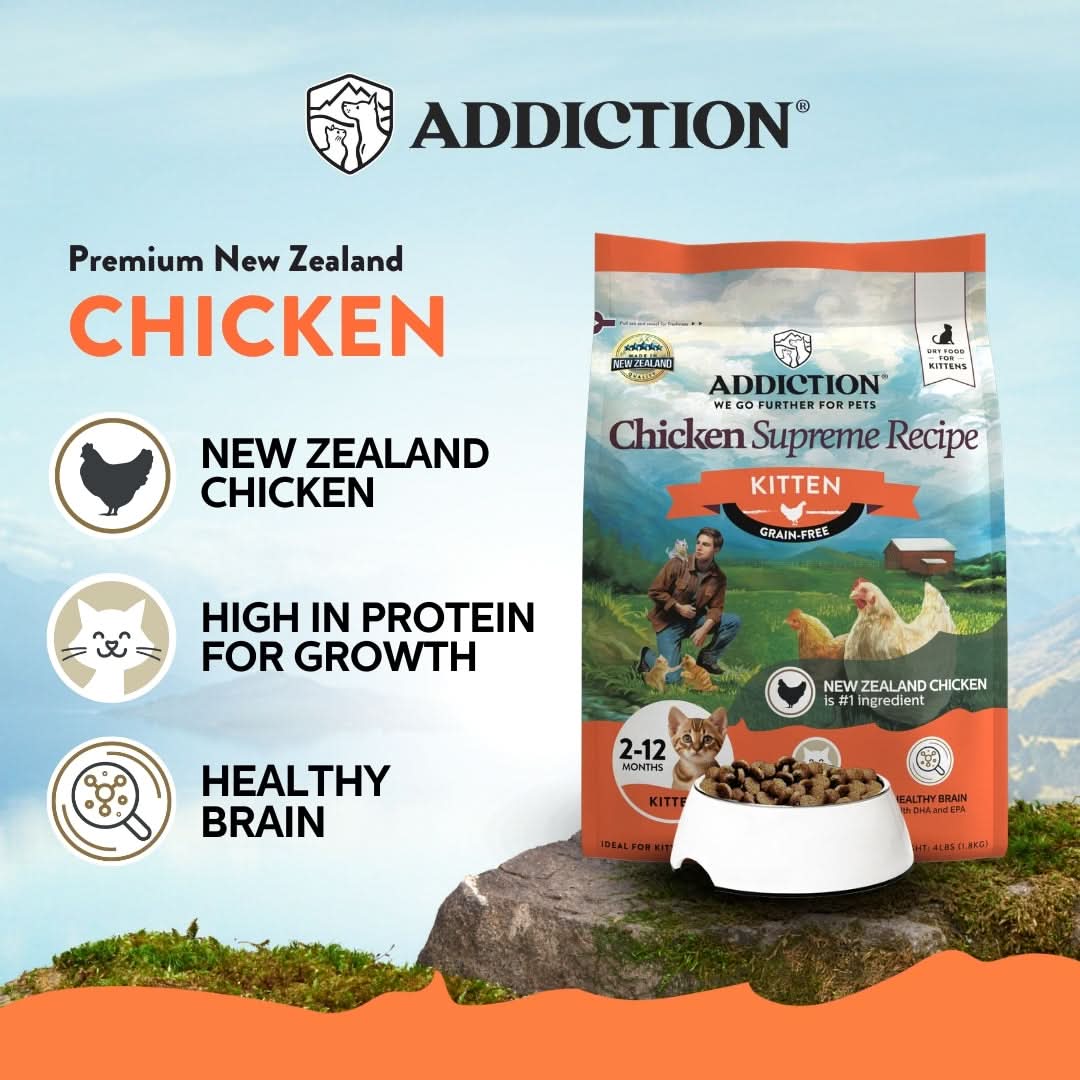 Chicken Supreme Kitten Dry Cat Food 1.8kg - Addiction Singapore