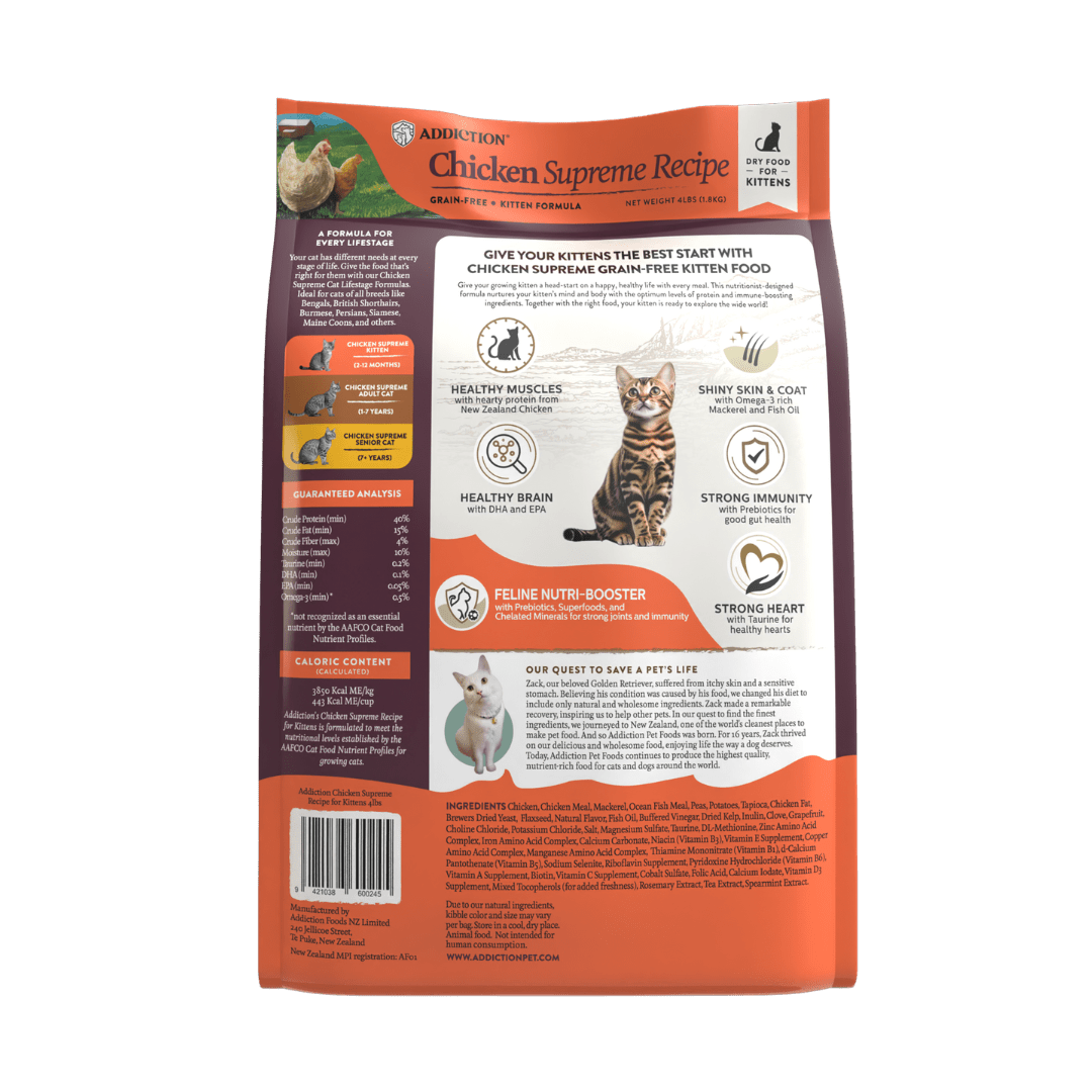 Chicken Supreme Kitten Dry Cat Food 1.8kg - Addiction Singapore