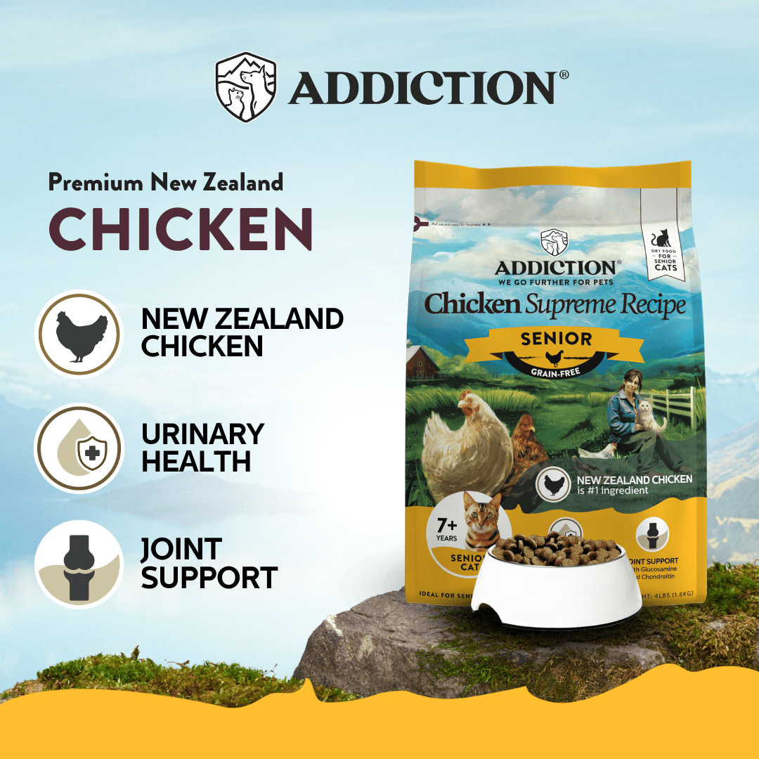 Chicken Supreme Senior Cat Dry Food 1.8kg - Addiction Singapore