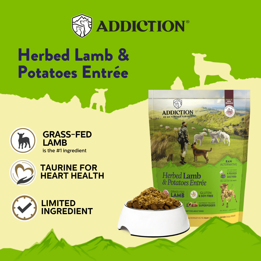 Herbed Lamb & Potatoes Air - Dried Dog Food 910g - Addiction Singapore