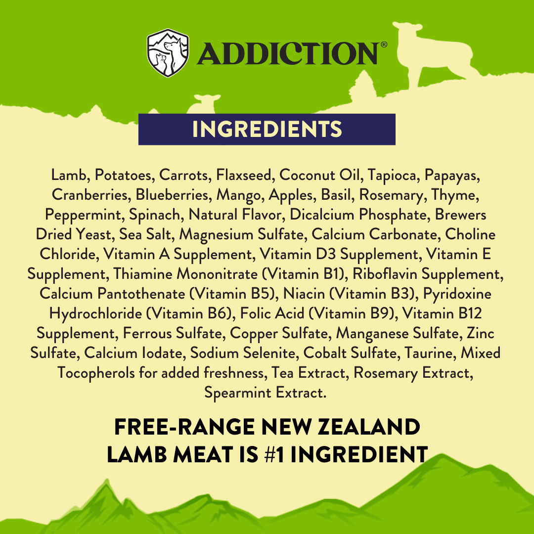 Herbed Lamb & Potatoes Air - Dried Dog Food 910g - Addiction Singapore
